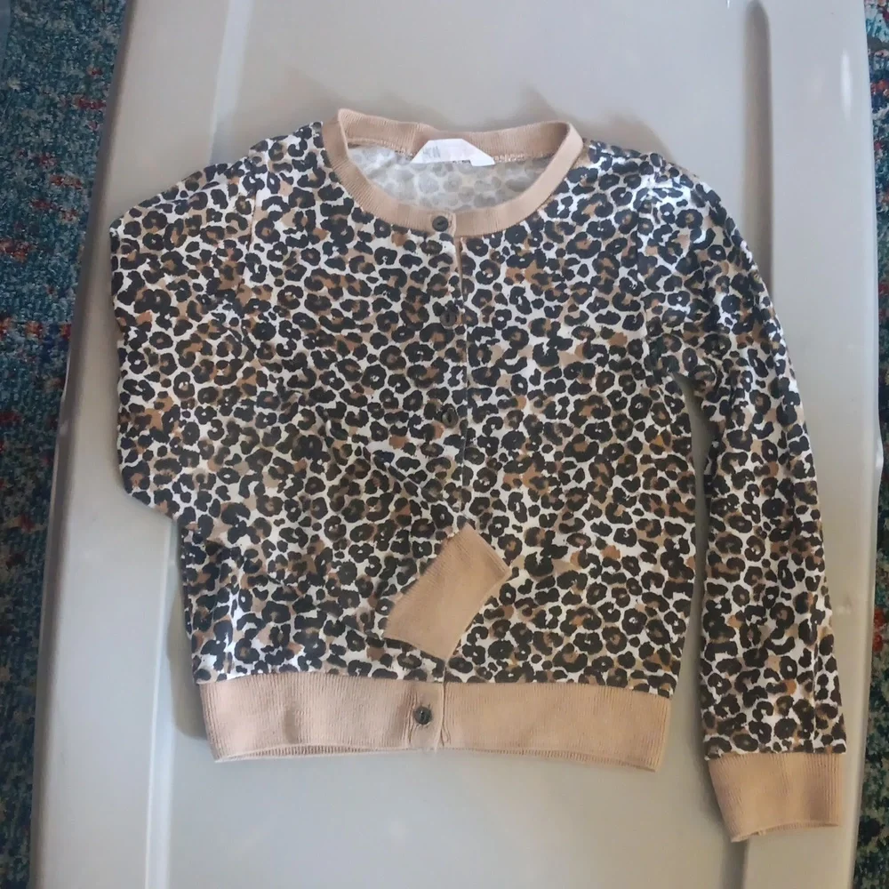 H&M cheetah print cardigan sweater